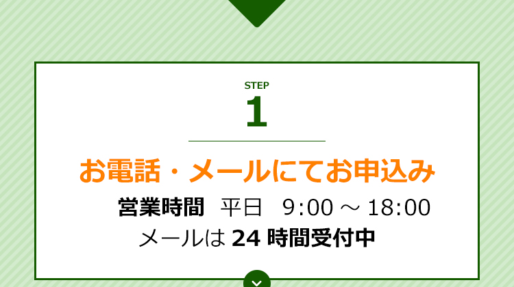 お電話・メールにて申し込み